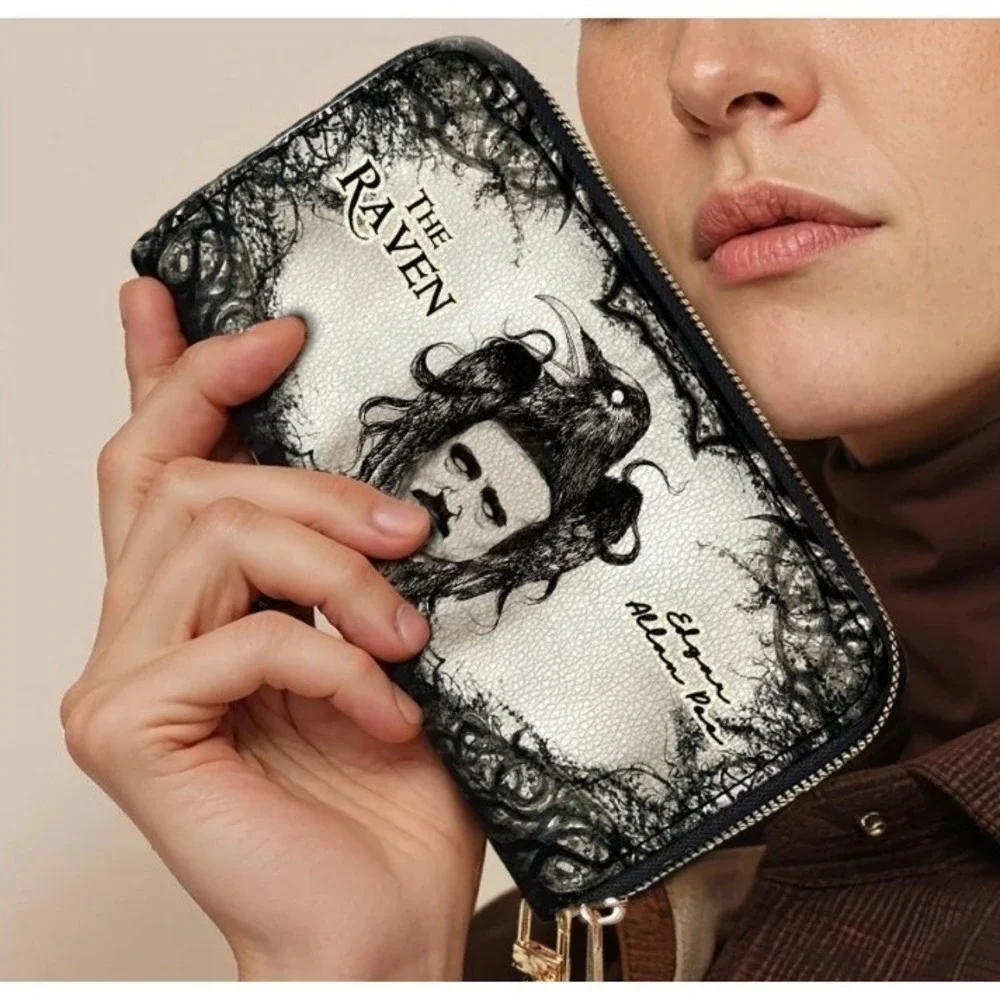 The Raven Wallet Goth Halloween New NWT Grunge Emo Excellent Poe